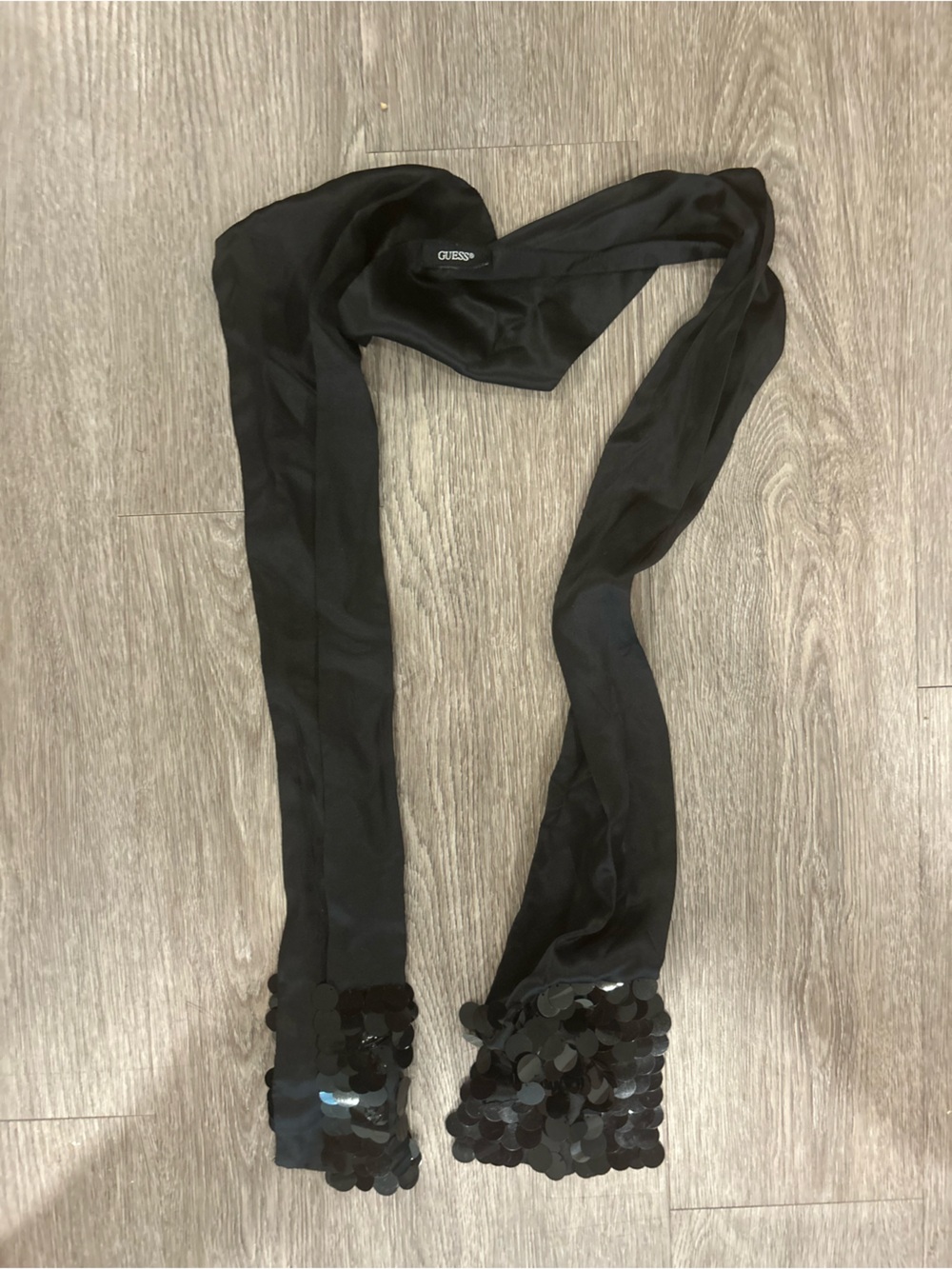 Guess Black Sequin Trim neck Scarf